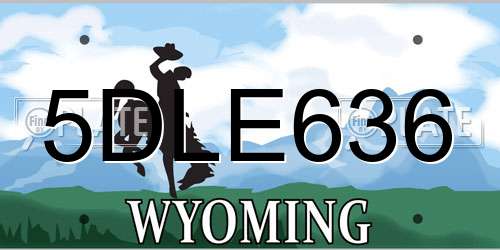 5DLE636 Wyoming License Plate
