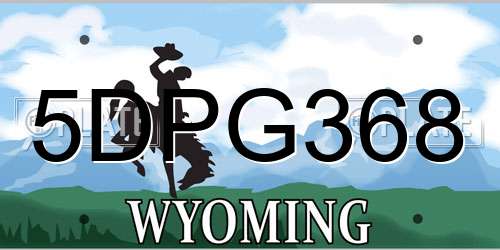 5DPG368 Wyoming License Plate