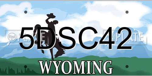 5DSC42 Wyoming License Plate