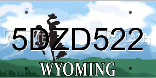 5DZD522 Wyoming License Plate