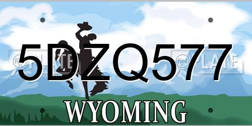 5DZQ577 Wyoming License Plate