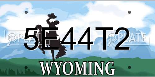 5E44T2 Wyoming License Plate