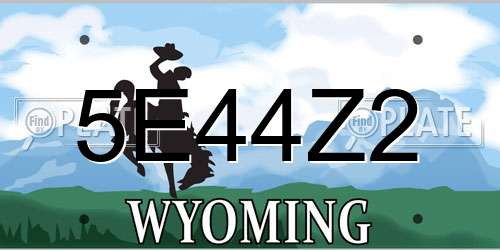 5E44Z2 Wyoming License Plate
