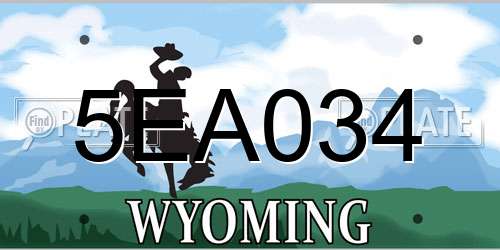 5EA034 Wyoming License Plate