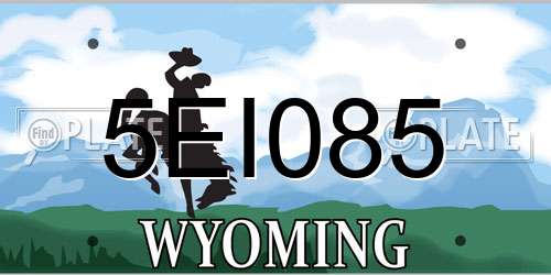 5EI085 Wyoming License Plate