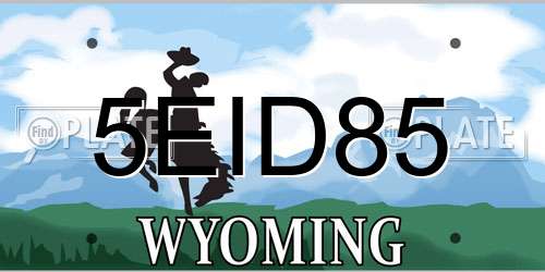 5EID85 Wyoming License Plate