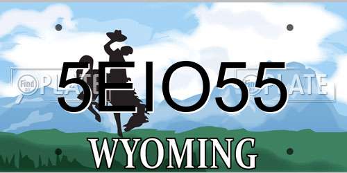 5EIO55 Wyoming License Plate