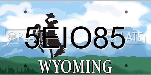 5EIO85 Wyoming License Plate