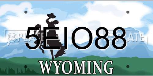5EIO88 Wyoming License Plate
