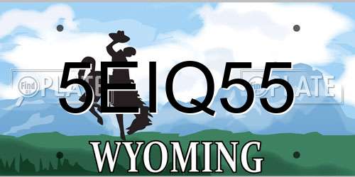 5EIQ55 Wyoming License Plate