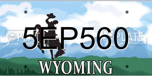 5EP560 Wyoming License Plate