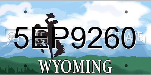 5EP9260 Wyoming License Plate