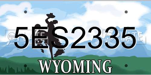 5ES2335 Wyoming License Plate