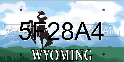5F28A4 Wyoming License Plate