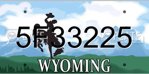 5F33225 Wyoming License Plate