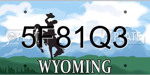 5F81Q3 Wyoming License Plate