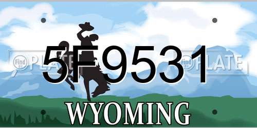 5F9531 Wyoming License Plate