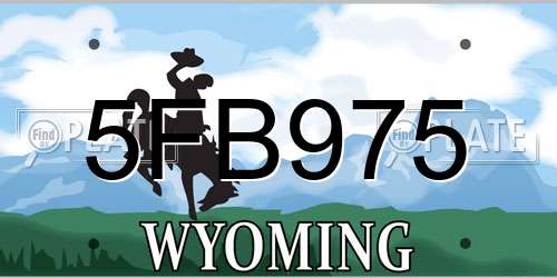 5FB975 Wyoming License Plate
