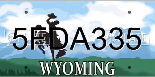 5FDA335 Wyoming License Plate