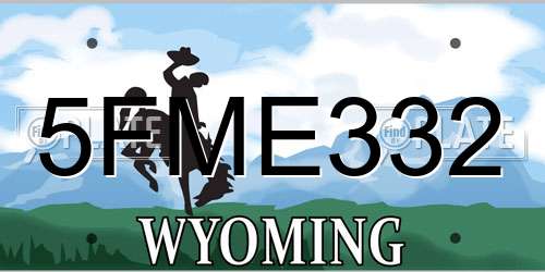 5FME332 Wyoming License Plate