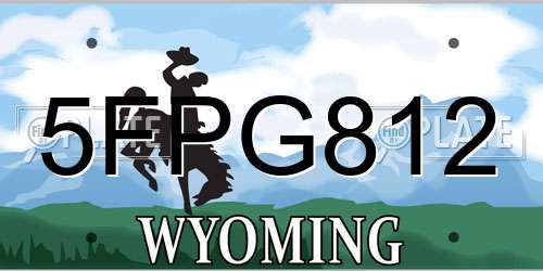 5FPG812 Wyoming License Plate