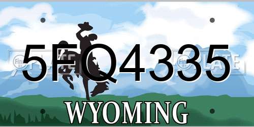 5FQ4335 Wyoming License Plate