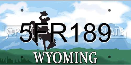 5FR189 Wyoming License Plate