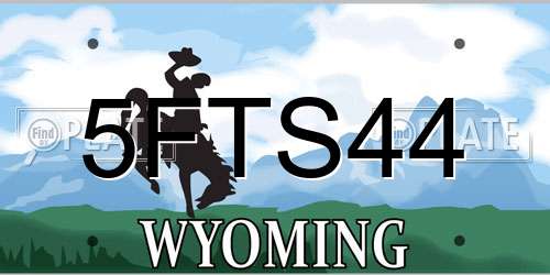 5FTS44 Wyoming License Plate