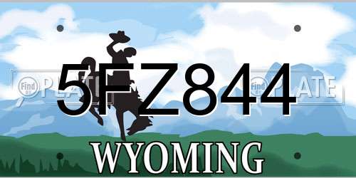 5FZ844 Wyoming License Plate