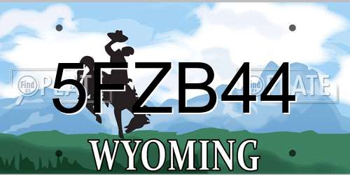 5FZB44 Wyoming License Plate
