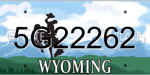 5G22262 Wyoming License Plate
