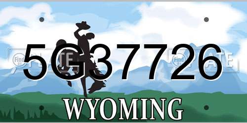 5G37726 Wyoming License Plate