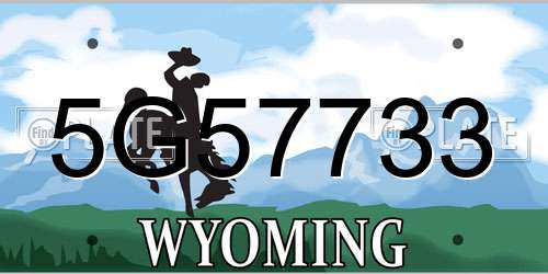 5G57733 Wyoming License Plate