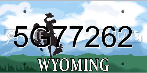 5G77262 Wyoming License Plate