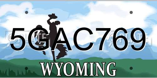 5GAC769 Wyoming License Plate
