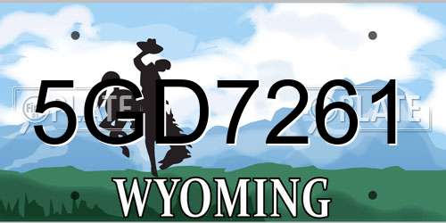 5GD7261 Wyoming License Plate