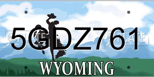 5GDZ761 Wyoming License Plate