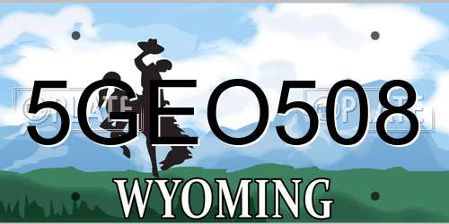 5GEO508 Wyoming License Plate
