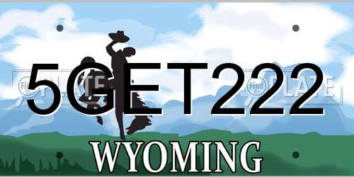5GET222 Wyoming License Plate
