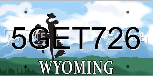 5GET726 Wyoming License Plate