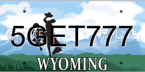 5GET777 Wyoming License Plate