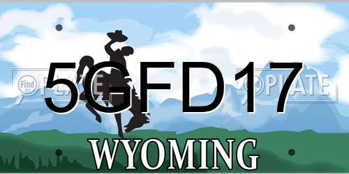 5GFD17 Wyoming License Plate