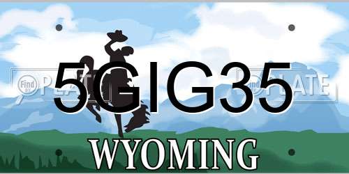 5GIG35 Wyoming License Plate