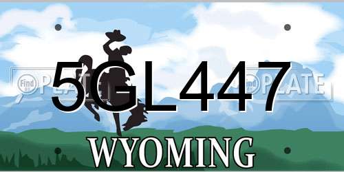 5GL447 Wyoming License Plate
