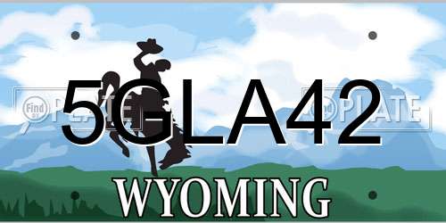 5GLA42 Wyoming License Plate