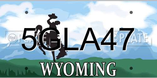 5GLA47 Wyoming License Plate