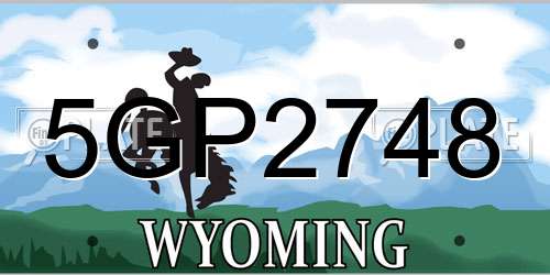 5GP2748 Wyoming License Plate