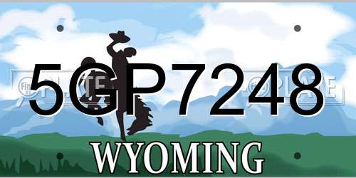 5GP7248 Wyoming License Plate