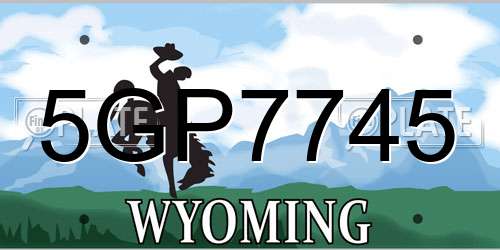 5GP7745 Wyoming License Plate