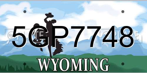 5GP7748 Wyoming License Plate